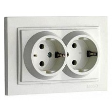 Розетка двойная с заземлением mono electric despina 102-010004-120